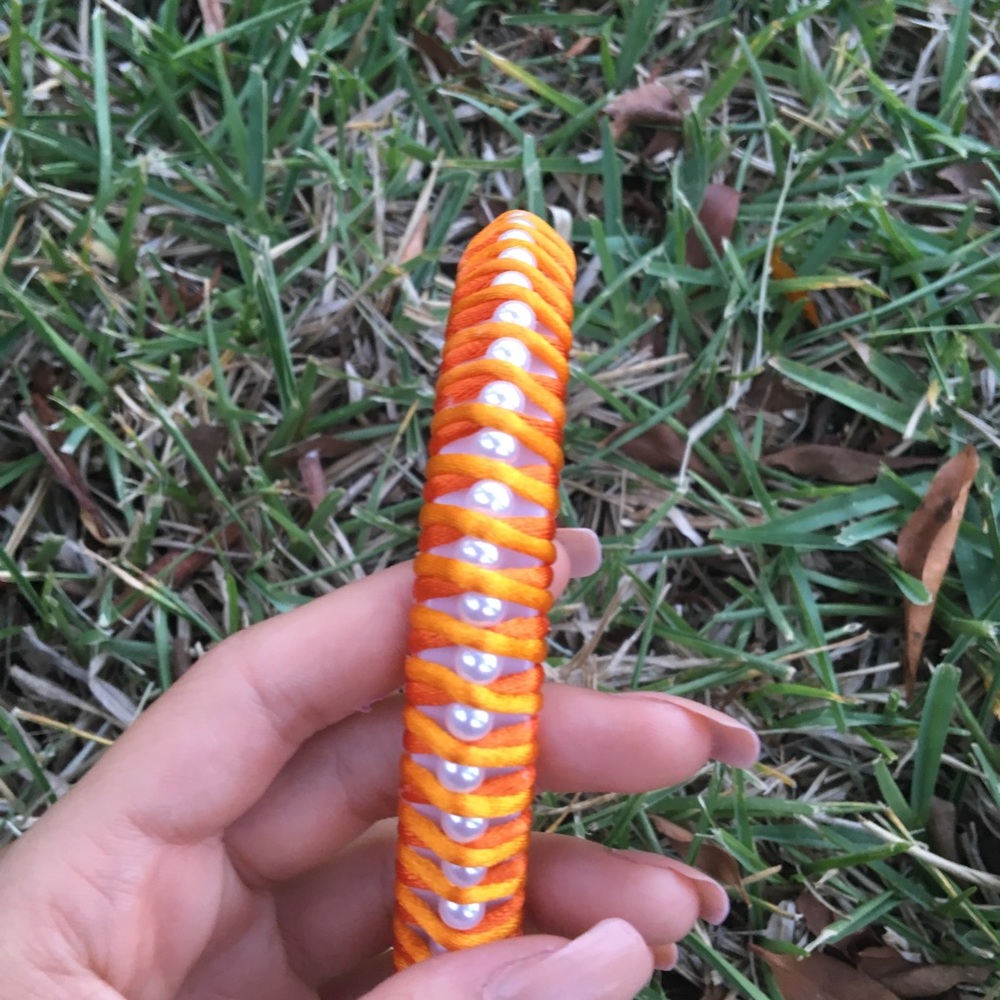 Orange Pearl Style Handmade Headband